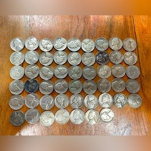 Nickels 1941-1964 Rare Coins lot of (52)